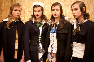 Backstage at Prada Fall 2016