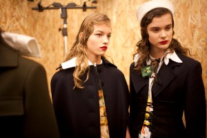 Backstage at Prada Fall 2016