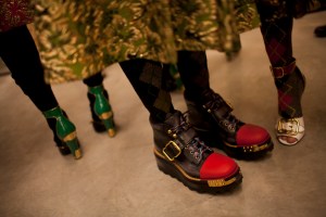 Backstage at Prada Fall 2016