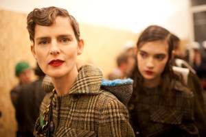 Backstage at Prada Fall 2016