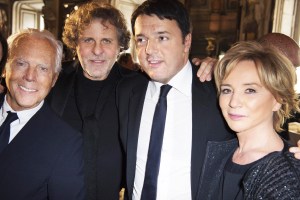 Giorgio Armani, Renzo Rosso, Matteo Renzi and Alberta Ferretti.