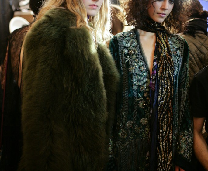 Backstage at Roberto Cavalli Fall 2016