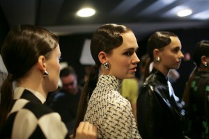 Backstage at Salvatore Ferragamo Fall 2016