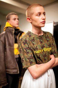 Backstage at the Gosha Fall 2016 show