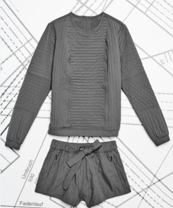 Quilted shorts and a sweatshirt available at Lululemon's Lab store on Bond Street.