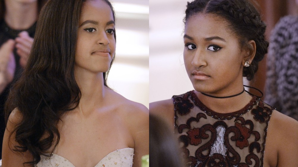 Malia and Sasha Obama Wear Naeem Khan Dresses for Trudeau State Dinner