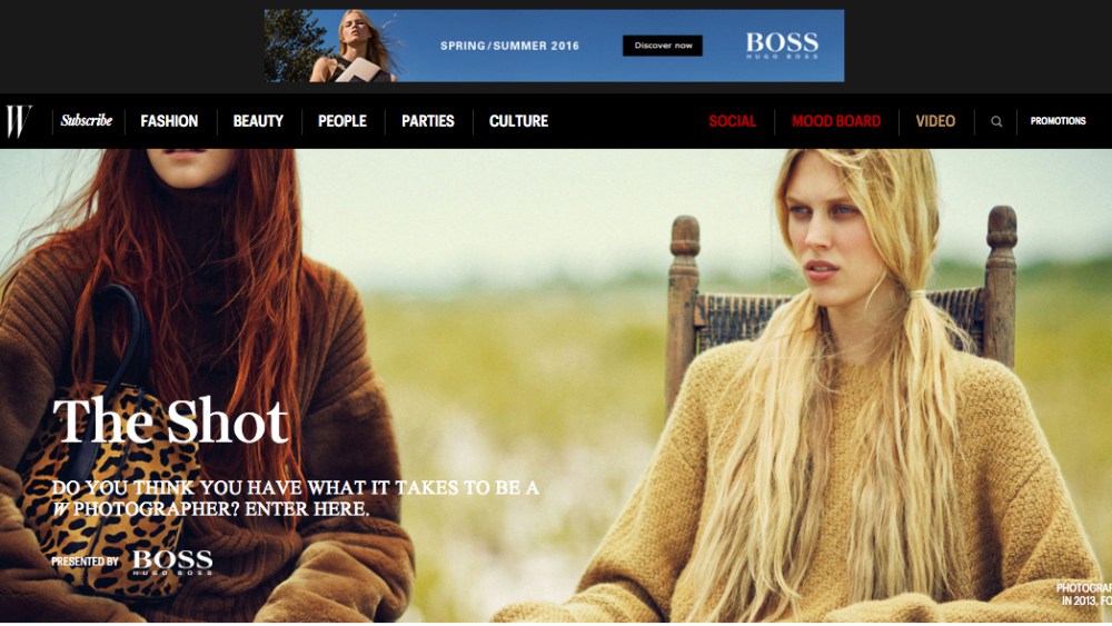 W Magazine, Hugo Boss Host Photo Contest