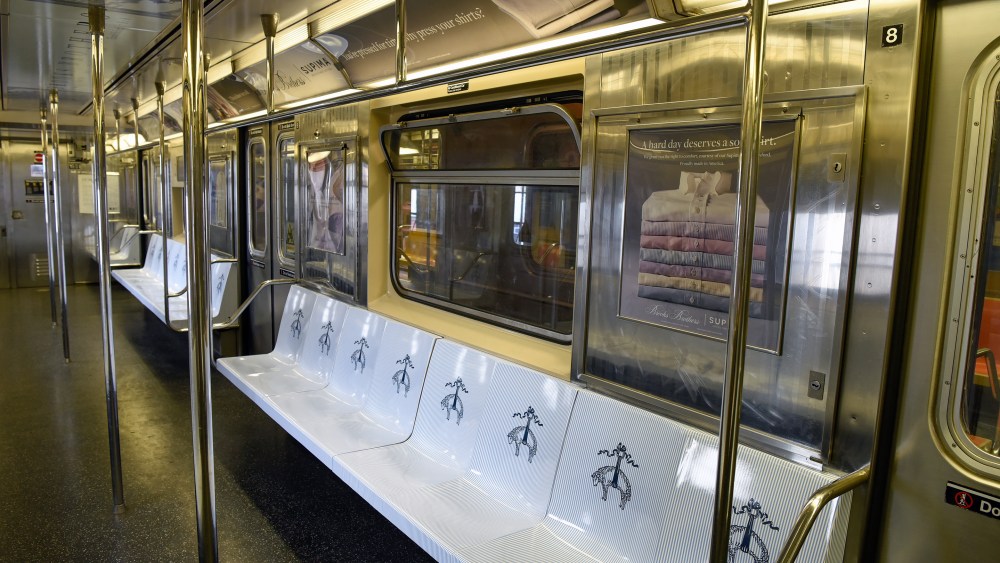 The Brooks Brothers x Supima Cotton ad campaign featured in New York Subways.