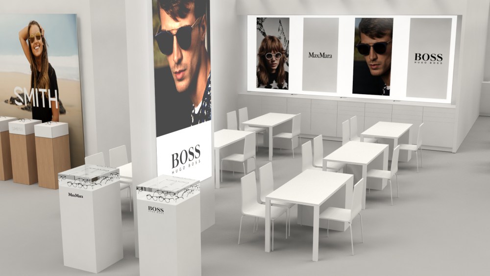 A rendering of the new booth configuration at the Vision Expo East.
