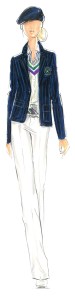 A sketch of the Wimbledon uniforms