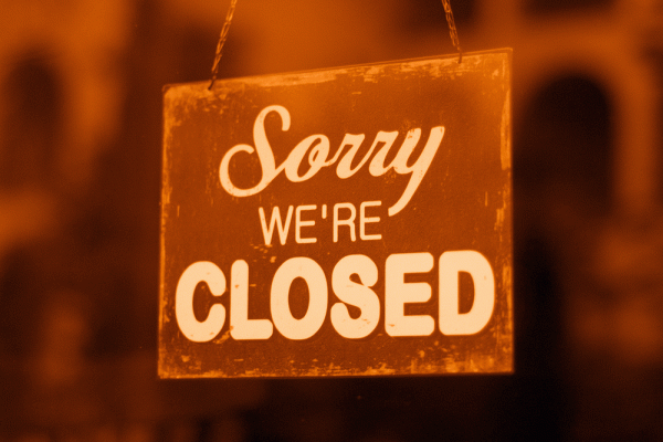 sorry we're closed