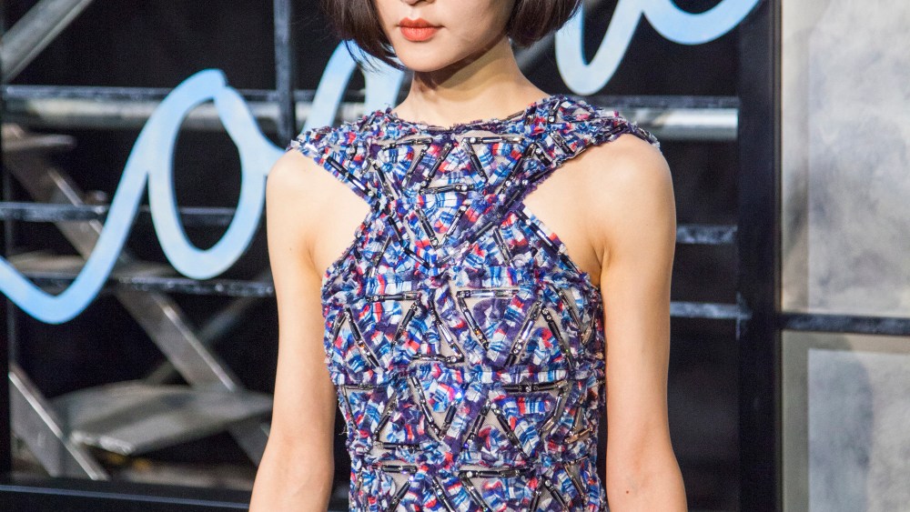 Du Juan at the Chanel Paris in Rome collection showcase in Beijing.