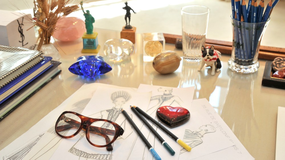 Items from Yves Saint Laurent's studio.
