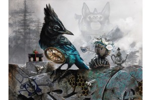 A piece from Greg “Craola” Simkins exhibition “Beyond Shadows” at KP Projects.
