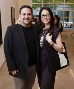 Narciso Rodriguez and Lucy Liu at Narciso Rodriguez and Robert Longo Tote Collaboration Benefit