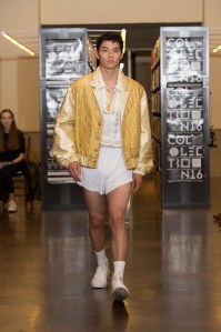 A look by Zina Amparioti, at the Rhode Island School of Design's 2016 Collection show.