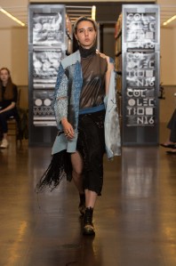 A look by Jacob Seiferle-Valencia, at the Rhode Island School of Design's 2016 Collection show.