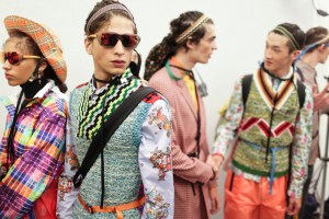 Backstage at Prada Men's Spring 2017