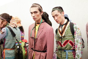 Backstage at Prada Men's Spring 2017