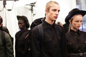 Backstage at Prada Men's Spring 2017