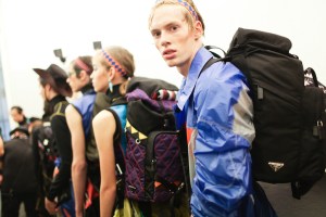 Backstage at Prada Men's Spring 2017