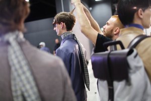 Backstage at Canali Men's Spring 2017