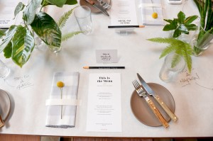 Emily Current and Meritt Elliott party table setting