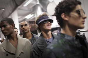 Backstage at Emporio Armani Men's Spring 2017
