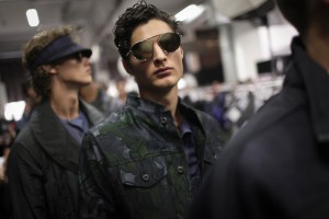 Backstage at Emporio Armani Men's Spring 2017
