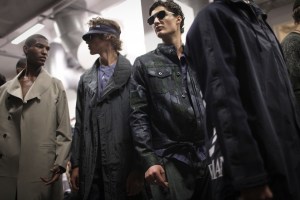 Backstage at Emporio Armani Men's Spring 2017