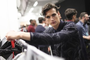 Backstage at Giorgio Armani Men's Spring 2017