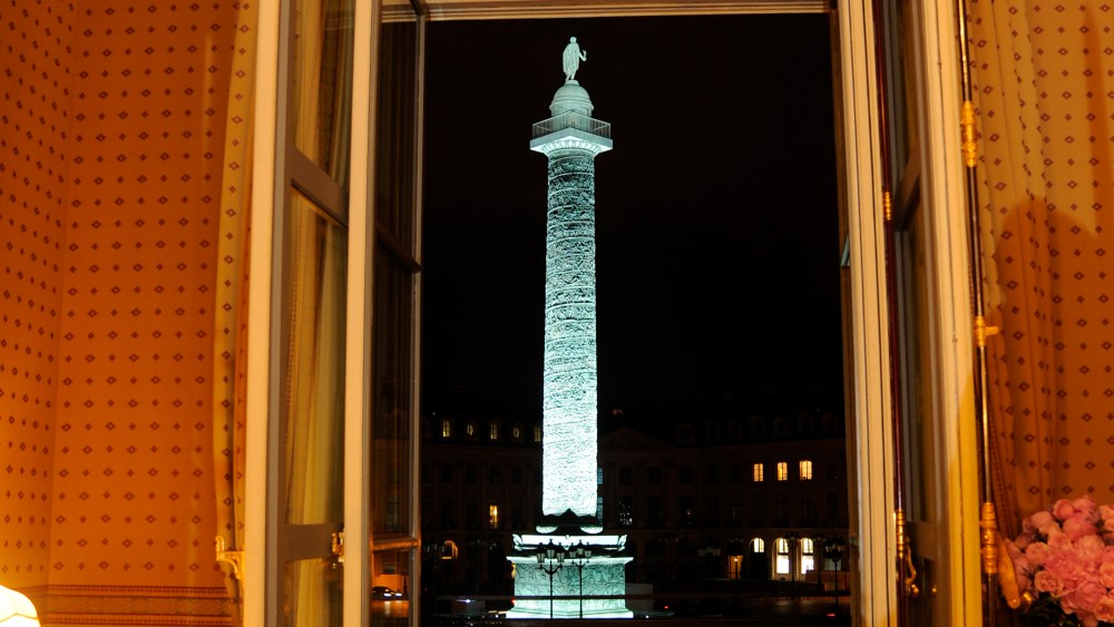 A view of the colonne Vendôme from the Imperial Suite at the Ritz Paris