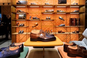 The interior of the Santoni boutique on Avenue George V