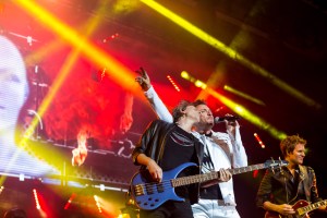 John Taylor and Simon Le Bon on stage at Ravinia in Highland Park in Chicago