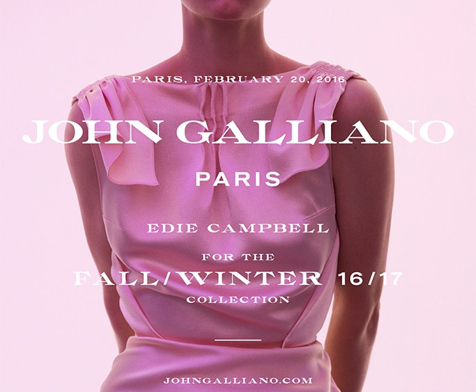 An image from the John Galliano fall 2016 ad campaign featuring Edie Campbell