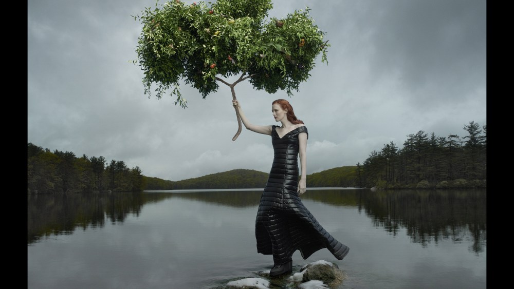 Karen Elson in the Moncler fall ad campaign.
