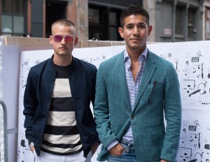 Saul Carrasco and Everett Williams at Mr Porter Block Party on Crosby Street