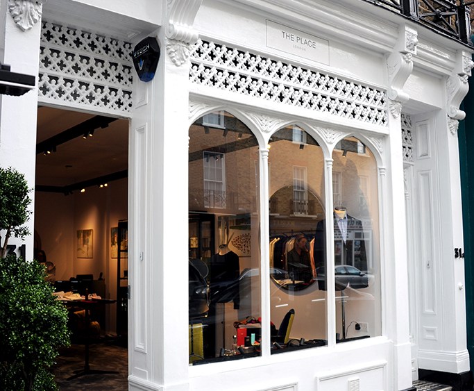 The Place, a new men's wear boutique in London.