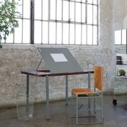 The chair and desk created by Stephen Kenn for Victorinox.