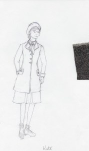 A sketch for the character of Kate, played by Lily-Rose Depp