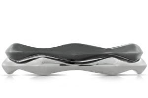 Lisa Bridge petite rings in sterling silver and black rhodium