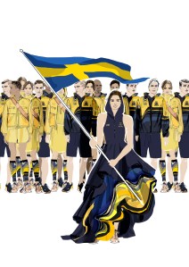 A sketch of H&M's outfits for Swedish athletes at the opening ceremony of the Rio Olympics