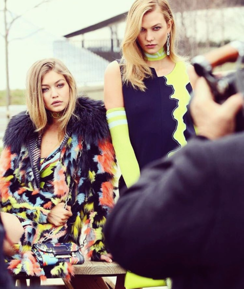 Gigi Hadid Shares Behind-the-Scenes Shot From Versace Campaign