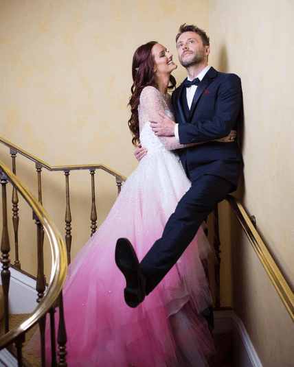 Lydia Hearst Wears Christian Siriano to Wed Chris Hardwick