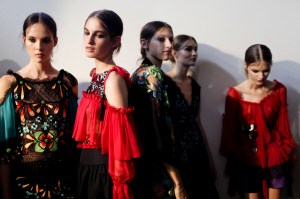 Backstage at Alberta Ferretti Spring 2017