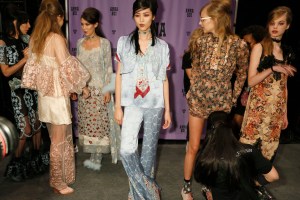 Backstage at Anna Sui RTW Spring 2017