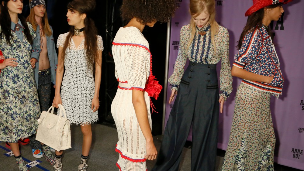 Backstage at Anna Sui RTW Spring 2017