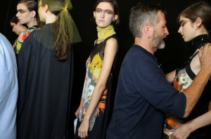 Backstage at Dries Van Noten RTW Spring 2017