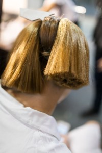 Backstage at Issey Miyake RTW Spring 2017