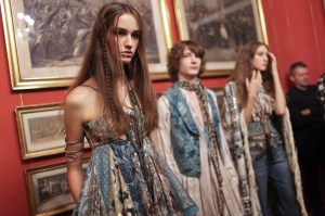 Backstage at Roberto Cavalli Spring 2017